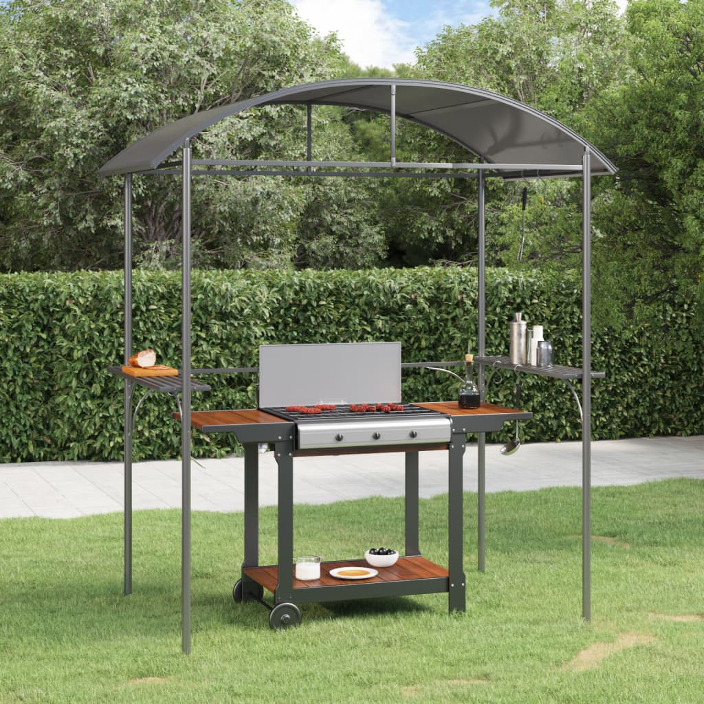 BBQ Gazebo Side Shelves Steel Anthracite | HomeAndLiving