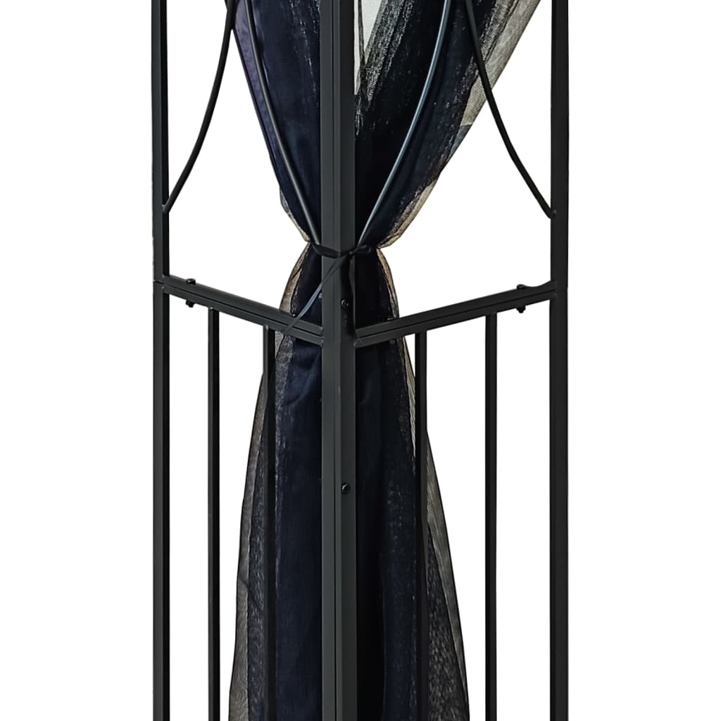 Shadow Retreat: Anthracite Steel Gazebo with Sidewalls