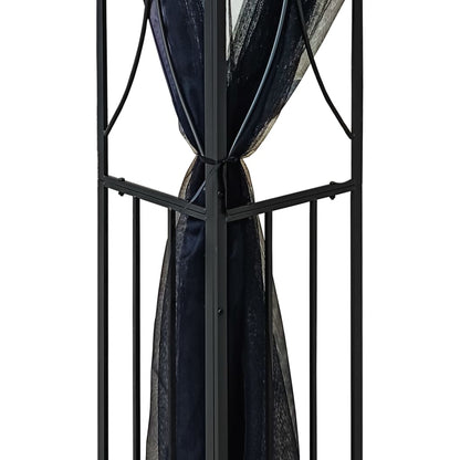 Shadow Retreat: Anthracite Steel Gazebo with Sidewalls