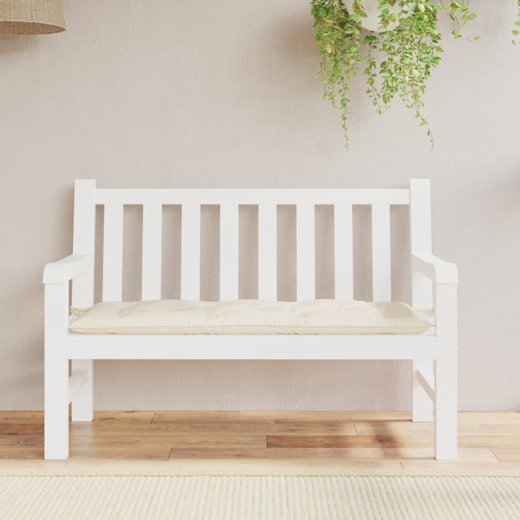 Cream Oxford Fabric Garden Bench Cushion