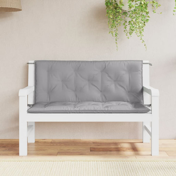  Garden Bench Cushions 2pcs Grey Oxford - Fabric