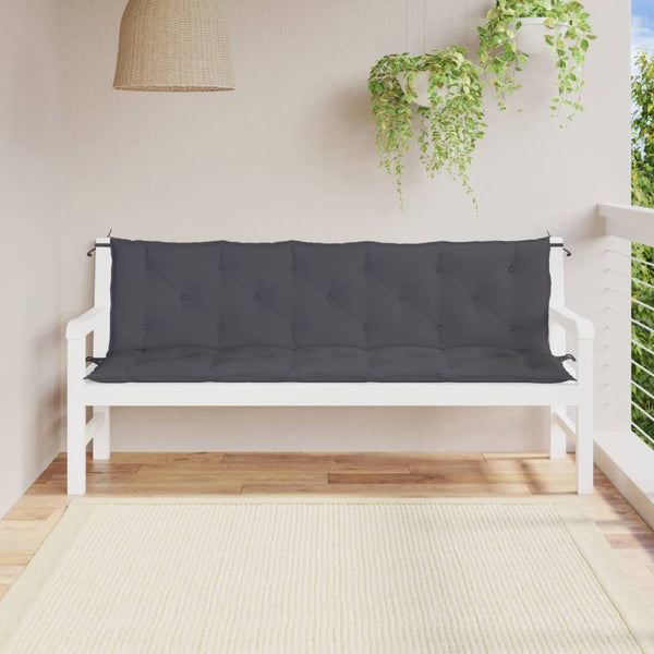  Garden Bench Cushions 2pcs Anthracite Oxford Fabric