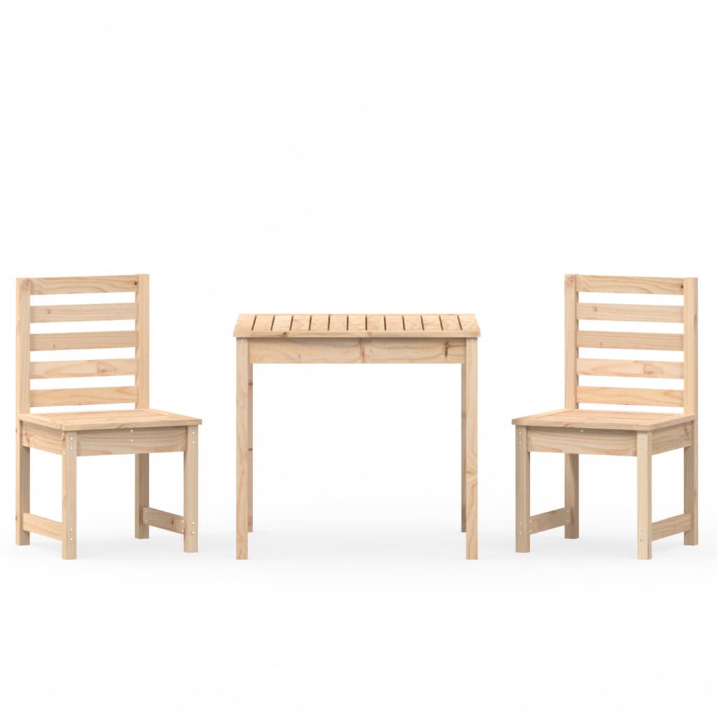 3-Piece Solid Wood Garden Bistro Set