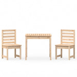 3-Piece Solid Wood Garden Bistro Set