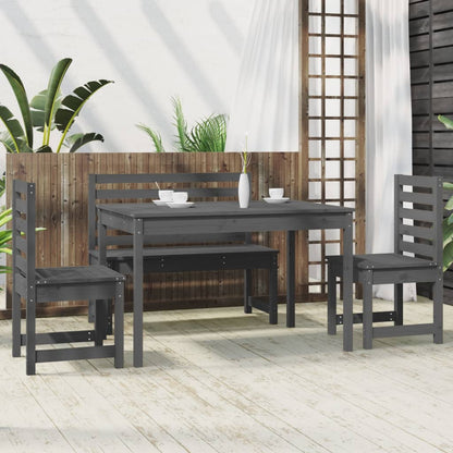 Elegant 4-Piece Pine Wood Garden Dining Set