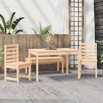 4-Piece Solid Pine Wood Garden Dining Set