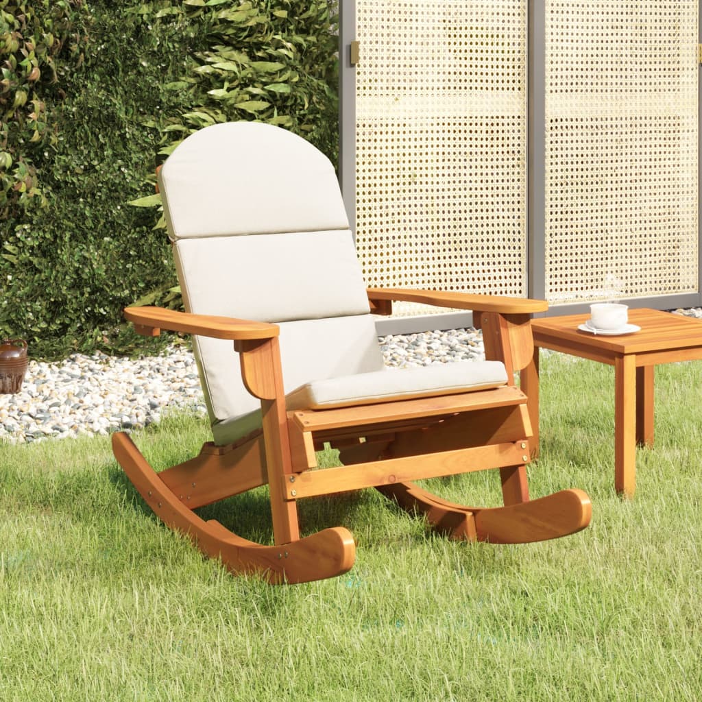 Acacia Bliss: Solid Wood Rocking Chair