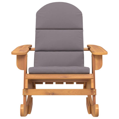 Functional Adirondack Rocking Chair with Cushions Patio Setup Evening 