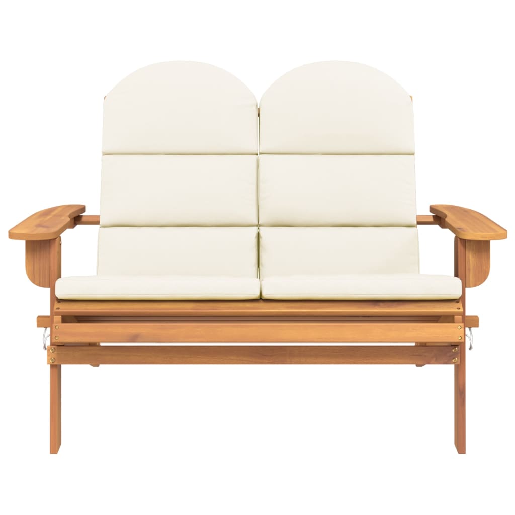 Nature's Rest: Acacia Wood Garden Bench with Cushions (126 cm)