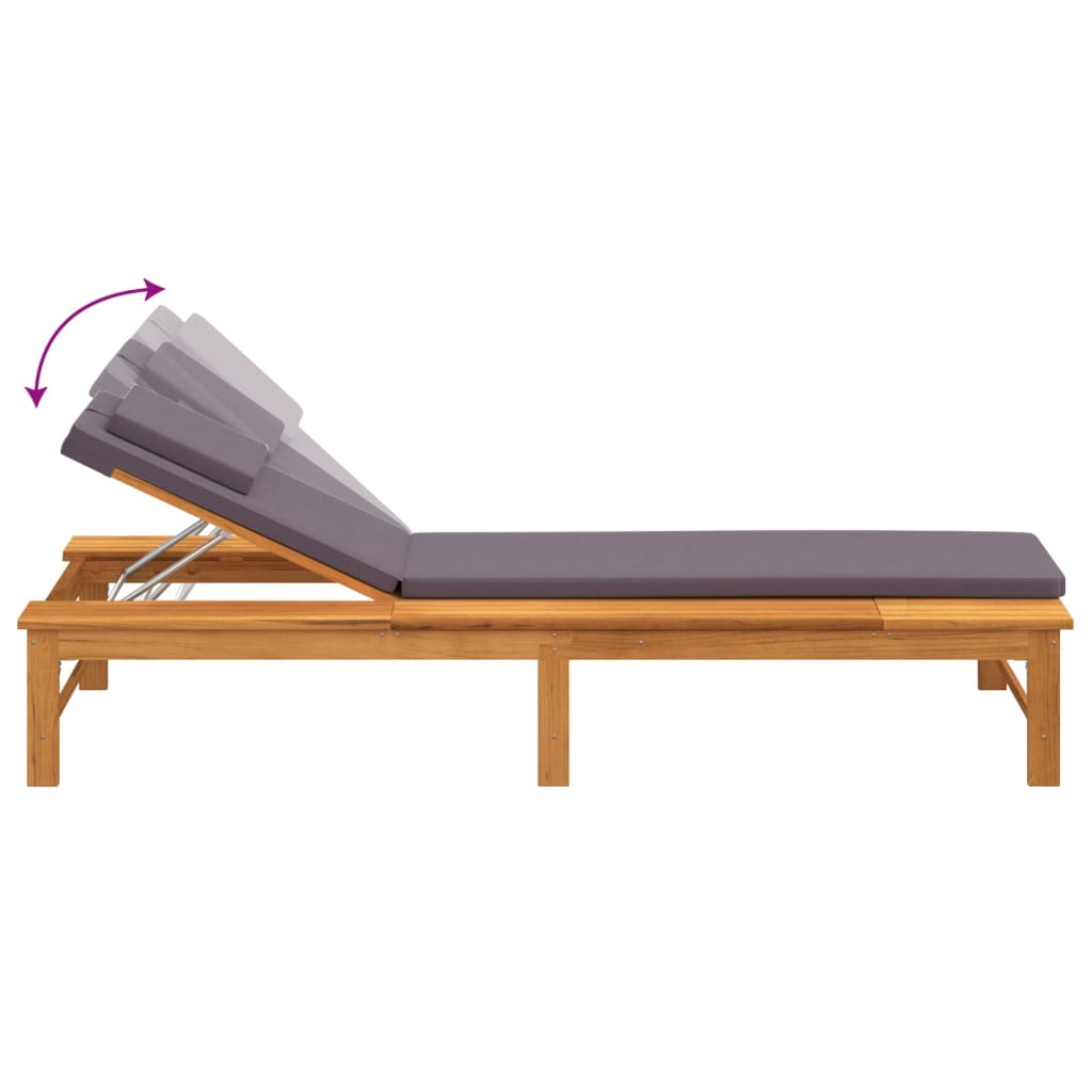 Contemporary Sun Lounger with Dark Grey Relaxing Seating Modern Living 