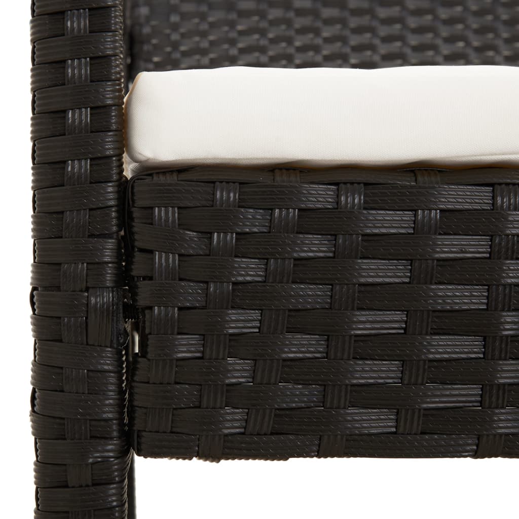 Comfort Haven: 105 cm Poly Rattan Garden Bench with Cushion-Brown\Black\Grey