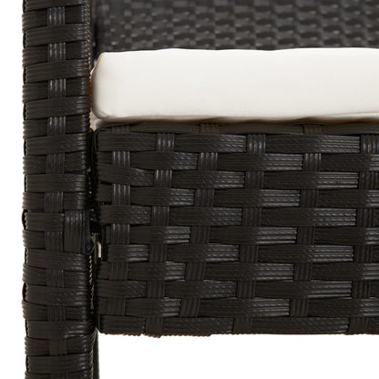 Comfort Haven: 105 cm Poly Rattan Garden Bench with Cushion-Brown\Black\Grey