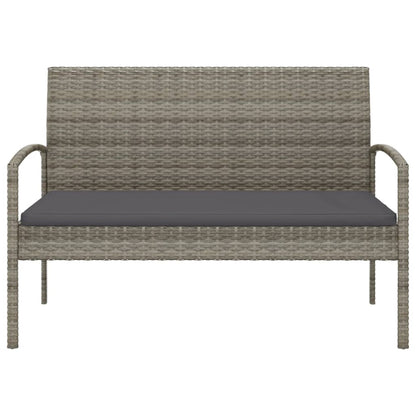 Comfort Haven: 105 cm Poly Rattan Garden Bench with Cushion-Brown\Black\Grey