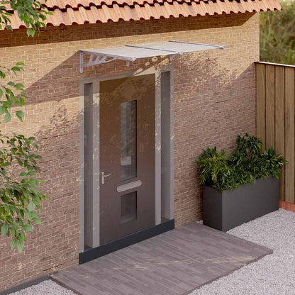 Polycarbonate Door Canopy 152cm Grey | HomeAndLiving