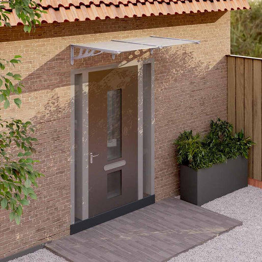 Polycarbonate Door Canopy 152cm Grey | HomeAndLiving