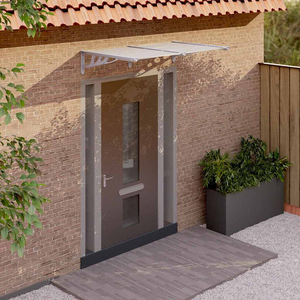  Polycarbonate Door Canopy 152cm Grey | HomeAndLiving