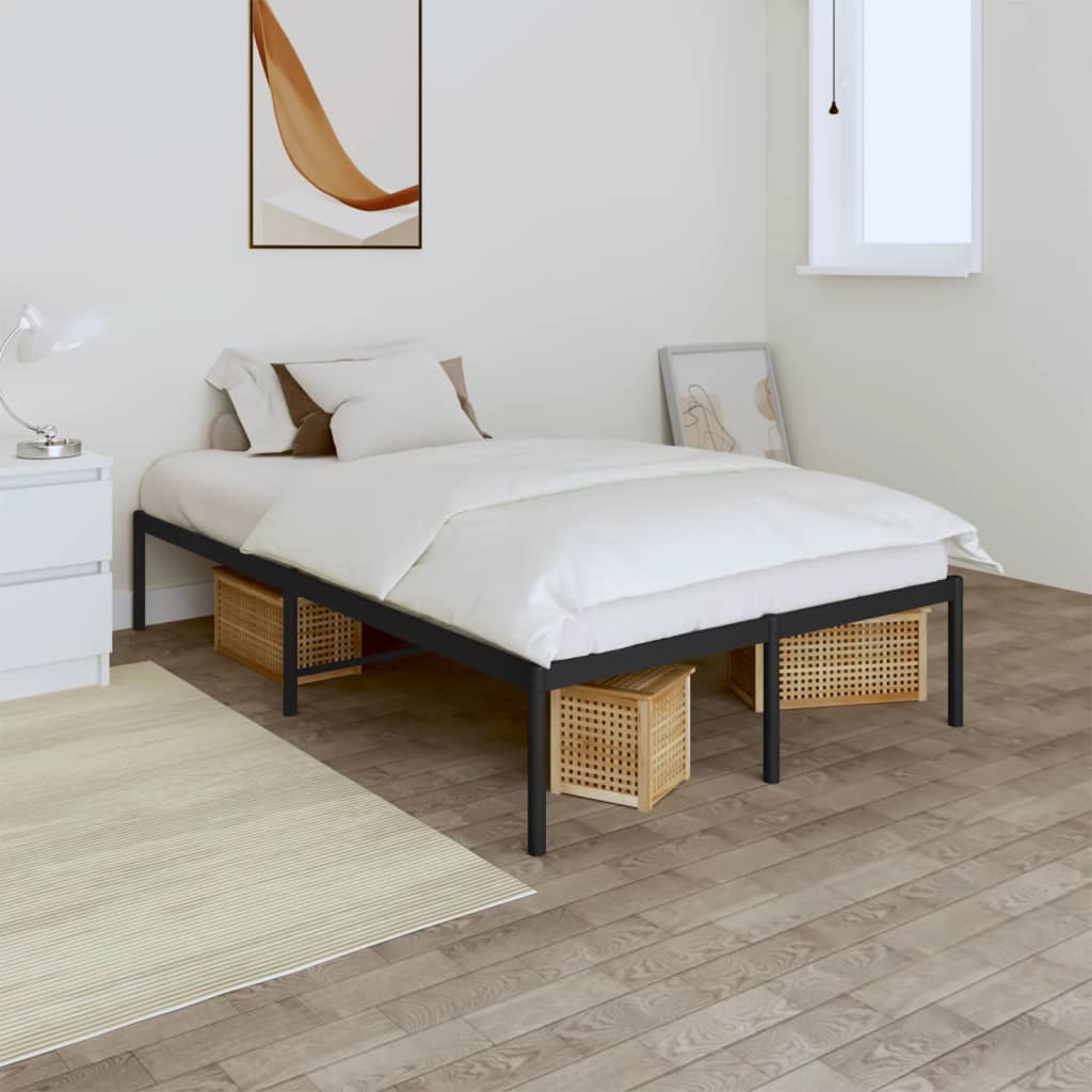 Sleek Black Double Metal Bed Frame