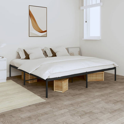Sleek Black Double Metal Bed Frame