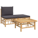 Contemporary 3 Piece Garden Lounge Set Indoor Outdoor Use Boho