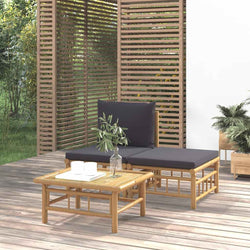 Contemporary 3 Piece Garden Lounge Set Indoor Outdoor Use Boho 