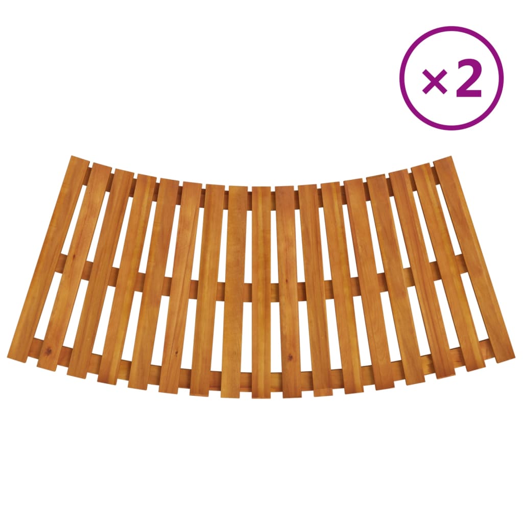Elegant Entry: Set of 2 Solid Wood Acacia Spa Steps