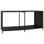 Elegant Organization: Set of 2 Black Poly Rattan Storage Shelves