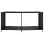 Elegant Organization: Set of 2 Black Poly Rattan Storage Shelves