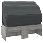 Elegant Poly Rattan Garden Sofa: 3-Seater with Roof and Footstool-Black \Grey