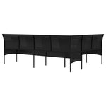 Outdoor Comfort: Poly Rattan L-Shaped Garden Sofa with Cushions-Black\Grey