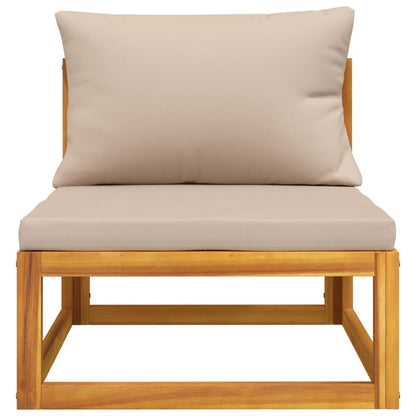 Solid Acacia 2-Piece Garden Sofa with Cushions