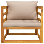 Acacia Wood Garden Chair with Taupe Cushions