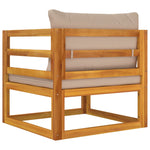 Acacia Wood Garden Chair with Taupe Cushions