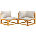 Acacia Wood Duo Garden Sofa Set with Cushions