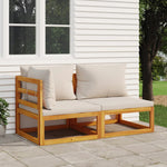 Acacia Wood Duo Garden Sofa Set with Cushions