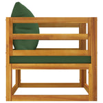 Acacia Wood Garden Chair with Lush Green Cushions