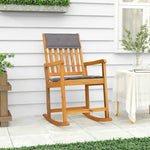 Elegant Acacia Wood Rocker with Comfy Cushions