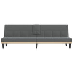 Twilight Tranquil Escape: Dark Grey Fabric Sofa Bed with Integrated Cup Holders