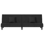 Velvet Noir Haven: Black Velvet Sofa Bed for Luxurious Comfort