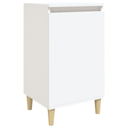 Ivory Dreams: Sleek White Engineered Wood Bedside Cabinet