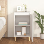 Ivory Dreams: Sleek White Engineered Wood Bedside Cabinet