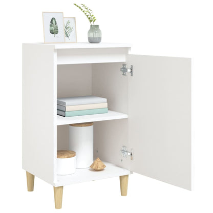 Ivory Dreams: Sleek White Engineered Wood Bedside Cabinet