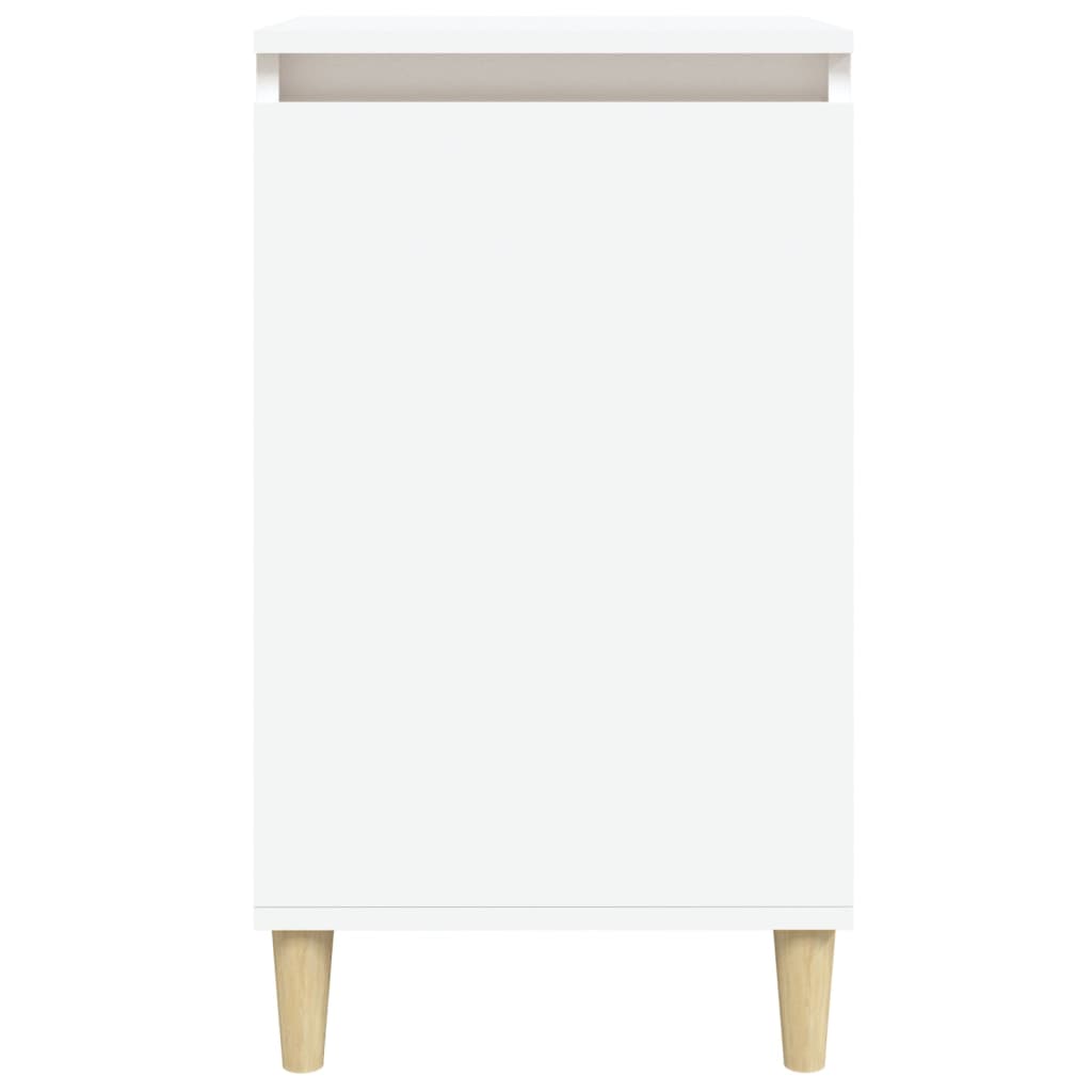 Ivory Dreams: Sleek White Engineered Wood Bedside Cabinet