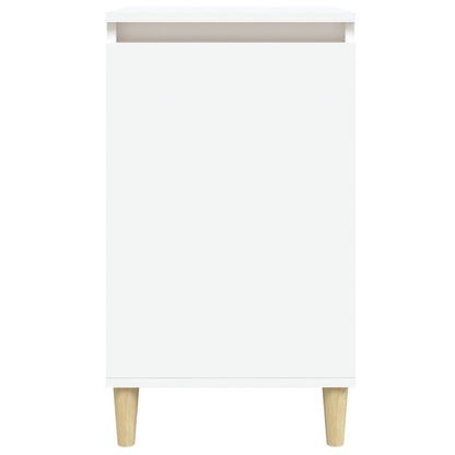Ivory Dreams: Sleek White Engineered Wood Bedside Cabinet