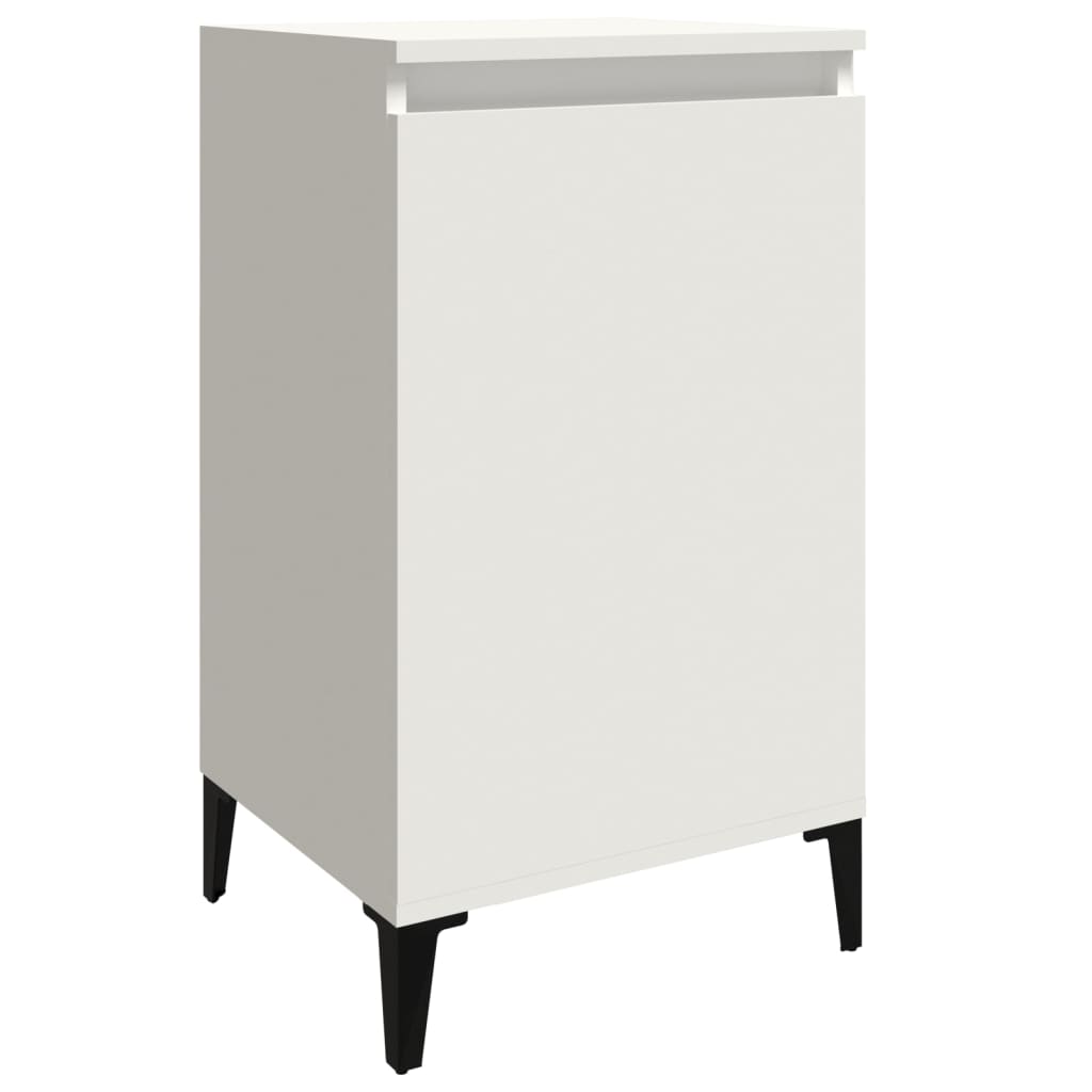 Pair of Tranquil Nights: White Engineered Wood Bedside Cabinets (Set of 2)