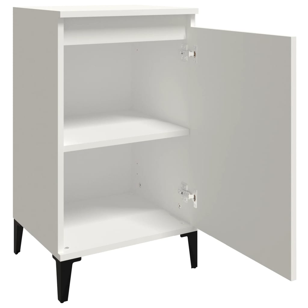 Pair of Tranquil Nights: White Engineered Wood Bedside Cabinets (Set of 2)