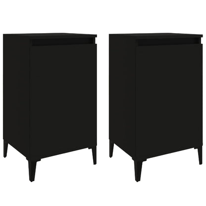 Pair of Tranquil Nights: White Engineered Wood Bedside Cabinets (Set of 2)