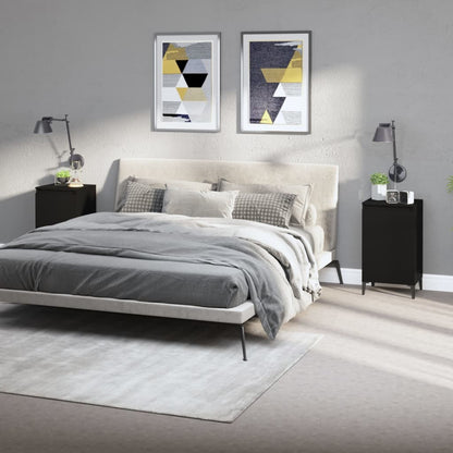 Pair of Tranquil Nights: White Engineered Wood Bedside Cabinets (Set of 2)