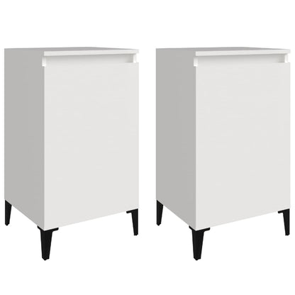 Pair of Tranquil Nights: White Engineered Wood Bedside Cabinets (Set of 2)