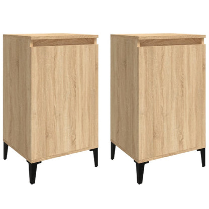 Pair of Tranquil Nights: White Engineered Wood Bedside Cabinets (Set of 2)