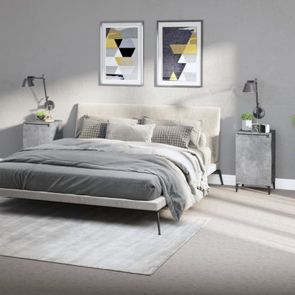Pair of Tranquil Nights: White Engineered Wood Bedside Cabinets (Set of 2)